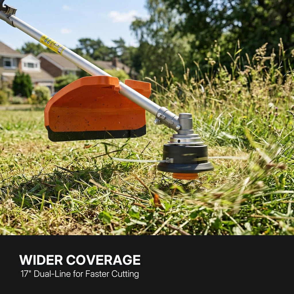 25.4CC 3-in-1 Gas Weed Wacker, 2-Cycle Professional Trimmer & Edger, Heavy Duty Brush Cutter with 40T/3T Blades