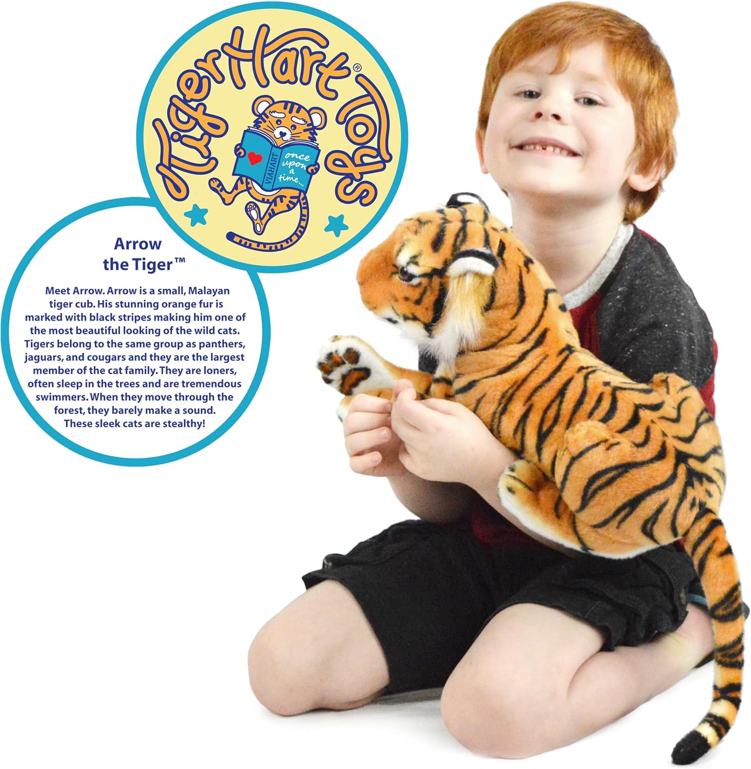 Arrow The Tiger - 17 Inch (Tail Measurement Not Included) Stuffed Animal Plush Cat
