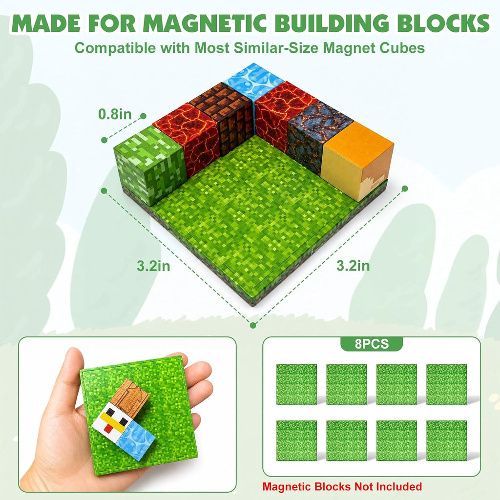 Magnetic Blocks Baseplate for Magnetic Building Blocks Placing, 8PCS