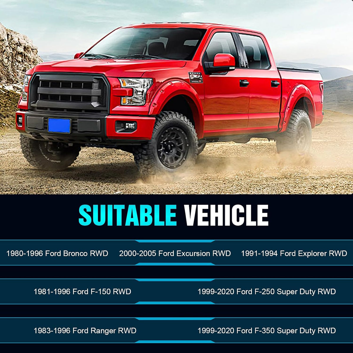 Autsurles 2" Front Leveling Kit for Ford Ranger / Bronco / Explorer 2WD - Spring Lift Spacers with 3/4" Stud Extenders