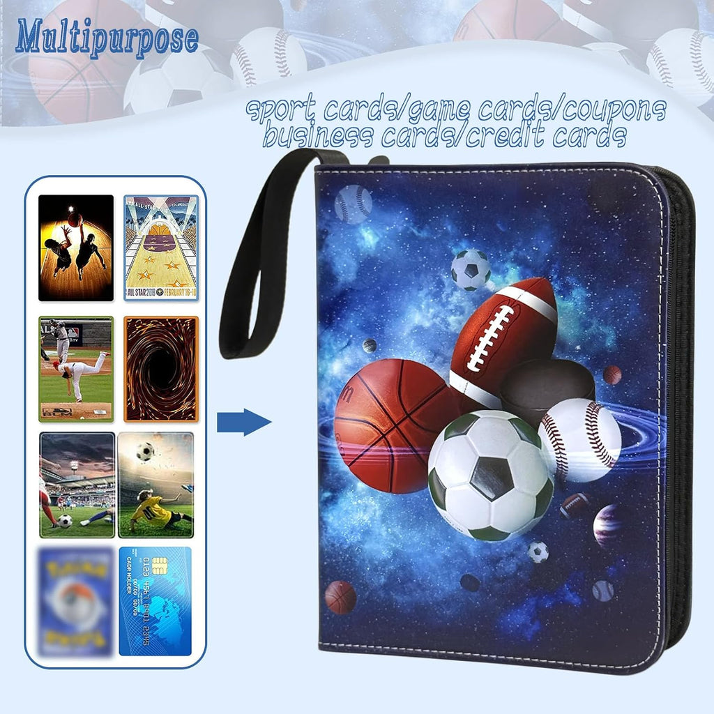 Sports Card Binder 900 Pockets, Trading Card Binder 9 Pocket with 50 Sleeves Fits 900 Sport Cards, Sports Card Holder