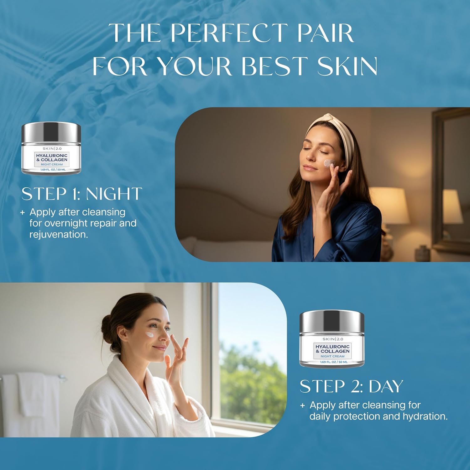 Hyaluronic Acid & Collagen Face Moisturizer – Deep Hydration & Firming Cream for Smooth, Youthful Look –