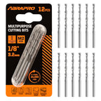 ABRAPRO 1/8" Multipurpose Cutting Bits, M2 HSS 12 Pcs for Rotary Tools