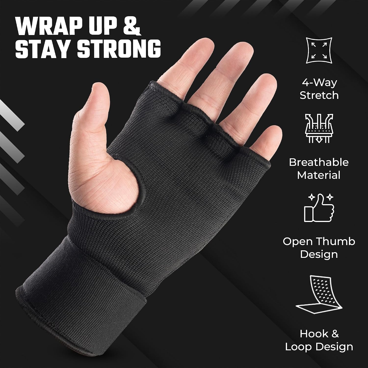 Boxing Hand Wraps Gel Inner Gloves | Gel Padded Hand Wraps for for Men & Women, Boxing, MMA, Muay Thai, & Martial