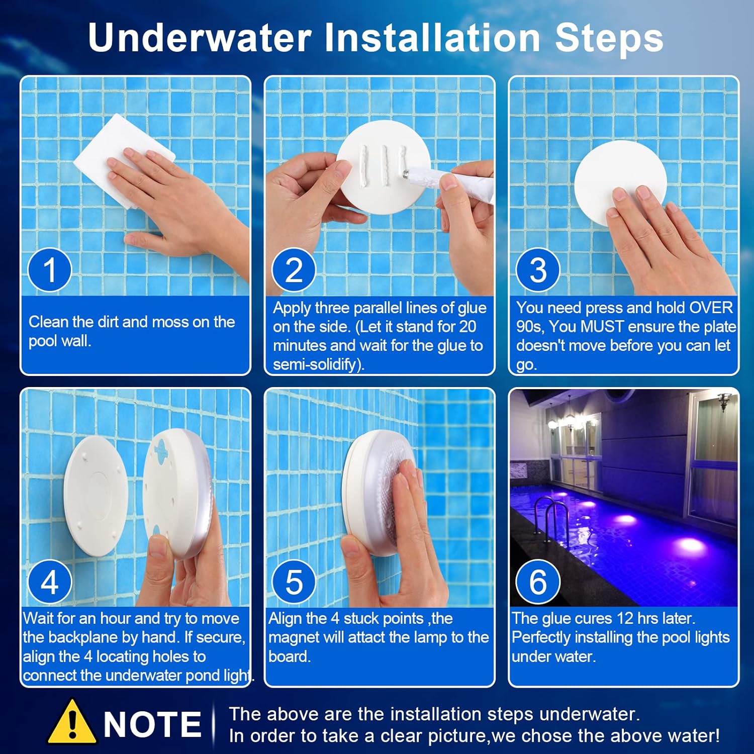 Rechargeable Submersible Pool Lights with Remote (2pcs) - Underwater Led Light IP68 Waterproof ,16 Color Changing