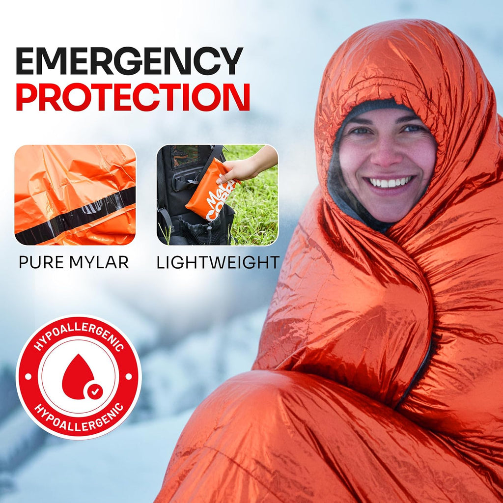 Emergency Sleeping Bag for Survival Gear and Supplies Life Bivy Sack Waterproof Mylar Emergency Blankets for Survival