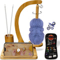 Wooden Yarn Holder with Sewing Kit & Crochet Ring – Portable Yarn Spinner for Crocheting, Knitting & Yarn