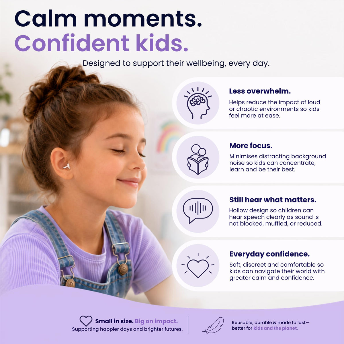 Calmer Kids | Noise Reducing Ear Plugs Alternative