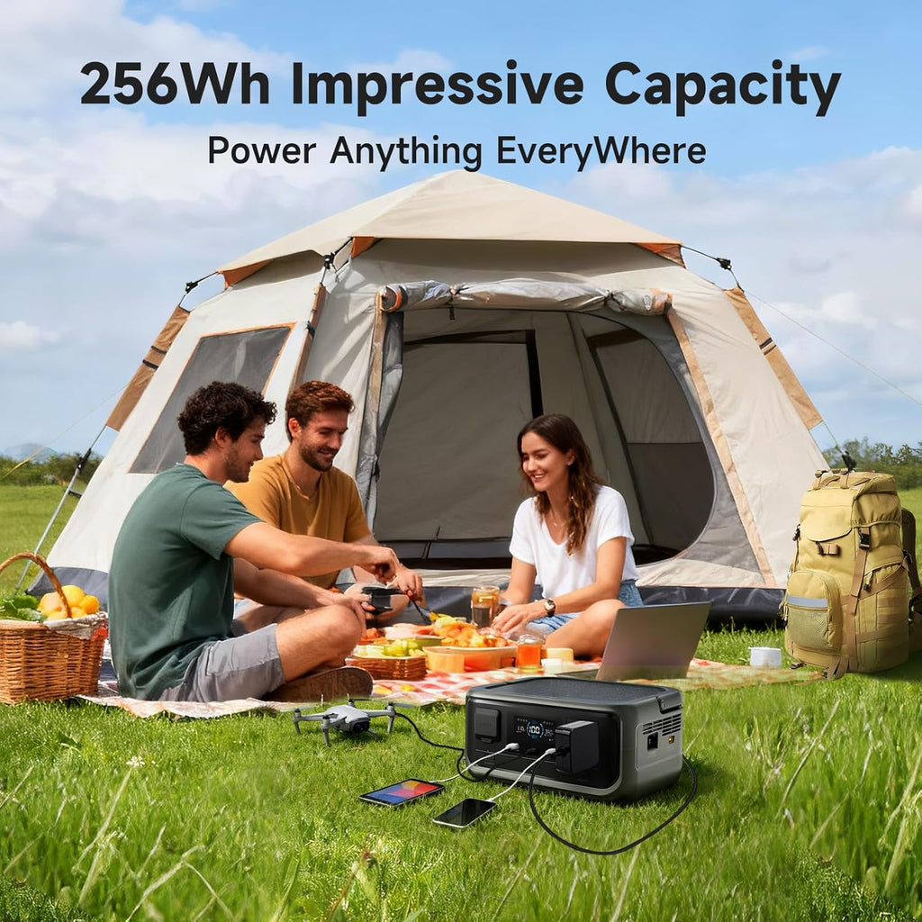 VOLIX P300 Portable Power Station, 256Wh LiFePO4 Battery, 300W Solar Generator(600W peak), <20ms UPS, MPPT 110W Max