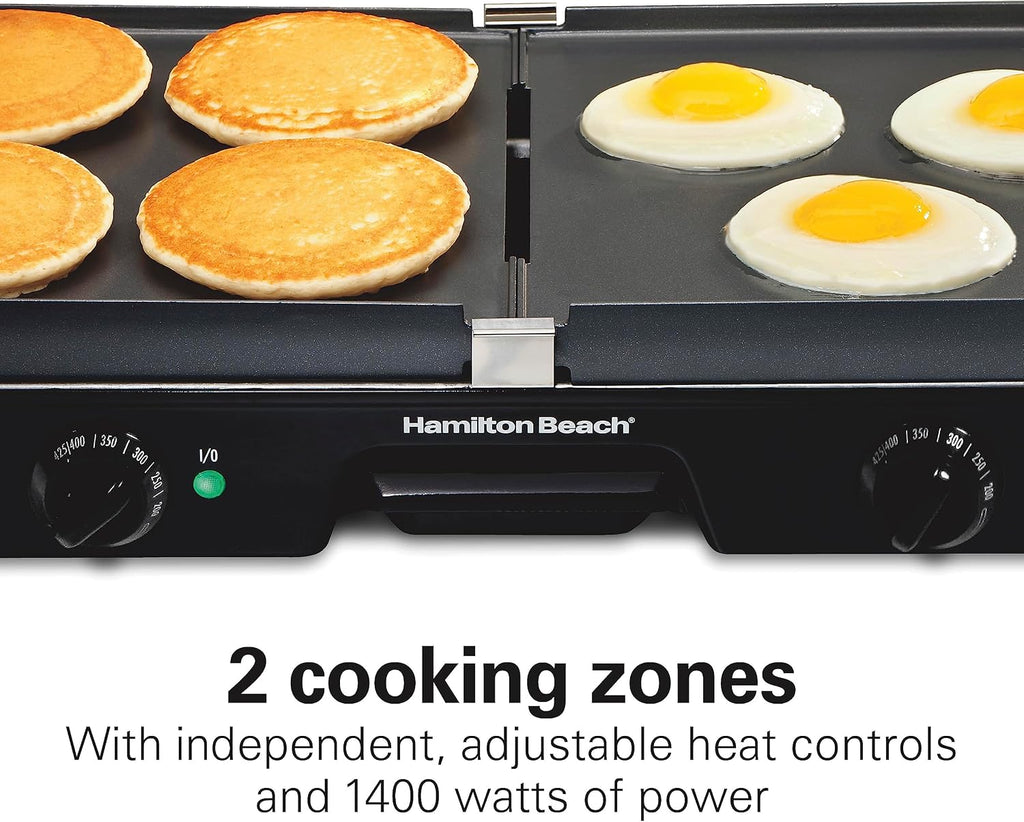 3-in-1 Electric Indoor Grill + Electric Griddle | 180 sq. in. Reversible PFAS-Free Non-Stick Plates | 2 Individual