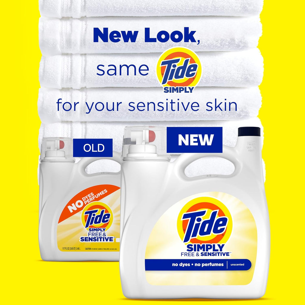 Simply Liquid Laundry Detergent, Free & Sensitive, 138 Loads, 173 fl oz