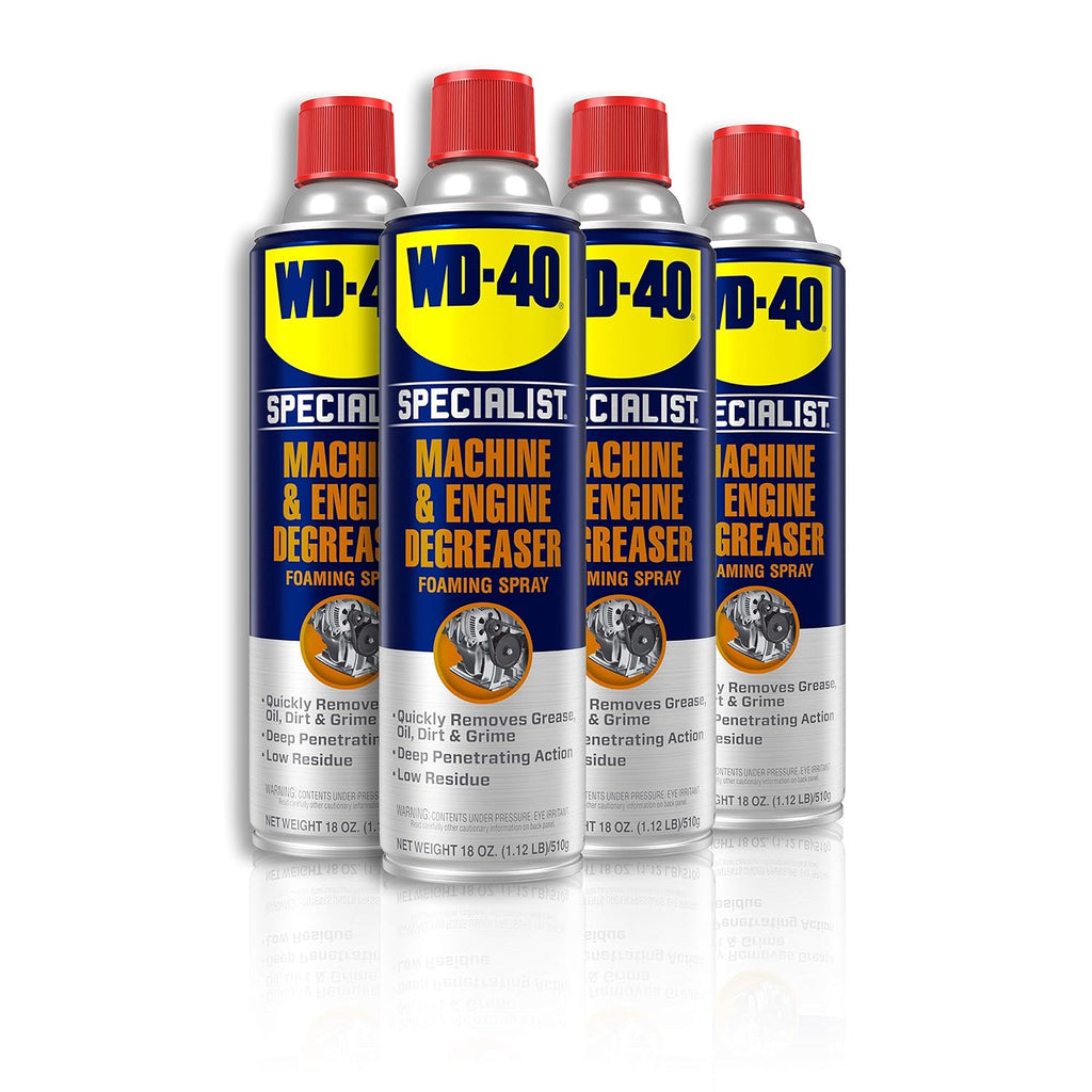 WD-40 Specialist Machine & Engine Degreaser Foaming Spray, 18 OZ [4-Pack]