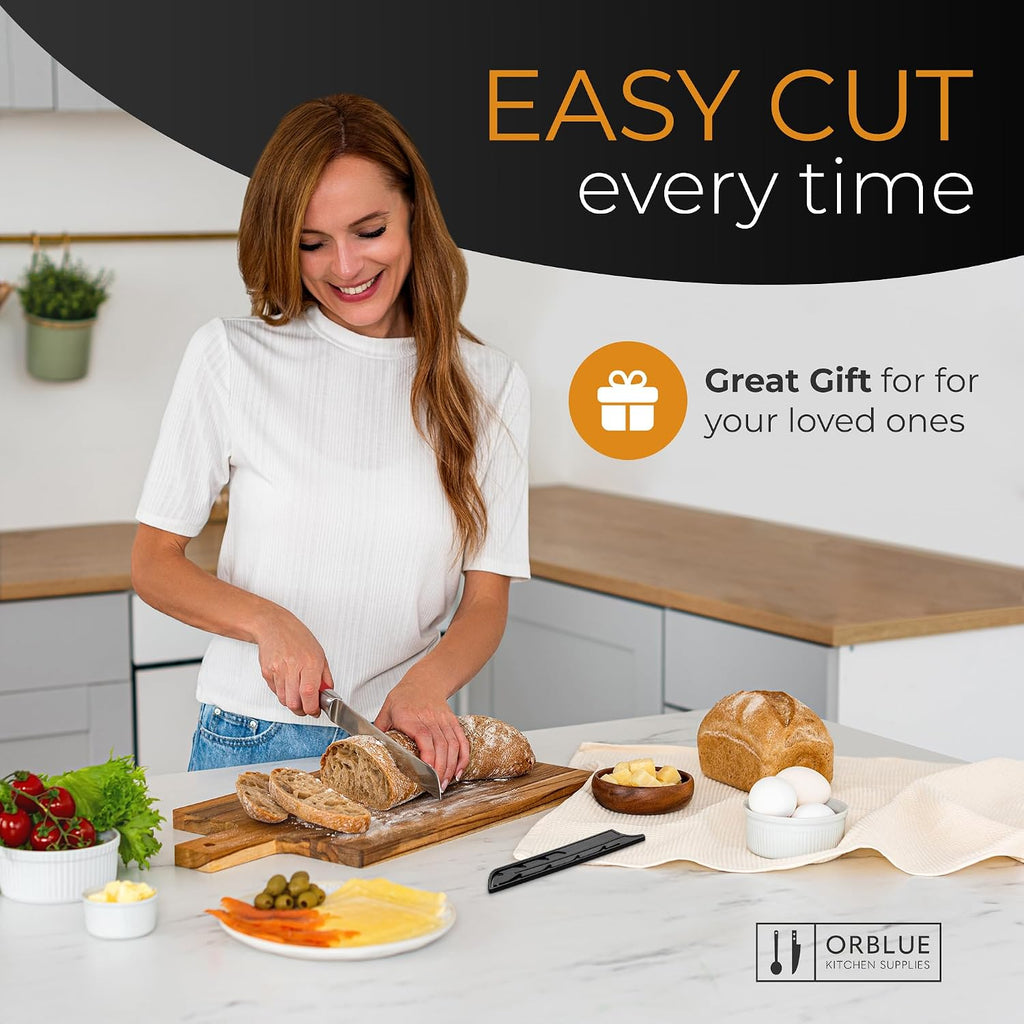 Serrated Bread Knife Ultra-Sharp Stainless Steel Professional Grade Bread Cutter - Cuts Thick Loaves Effortlessly