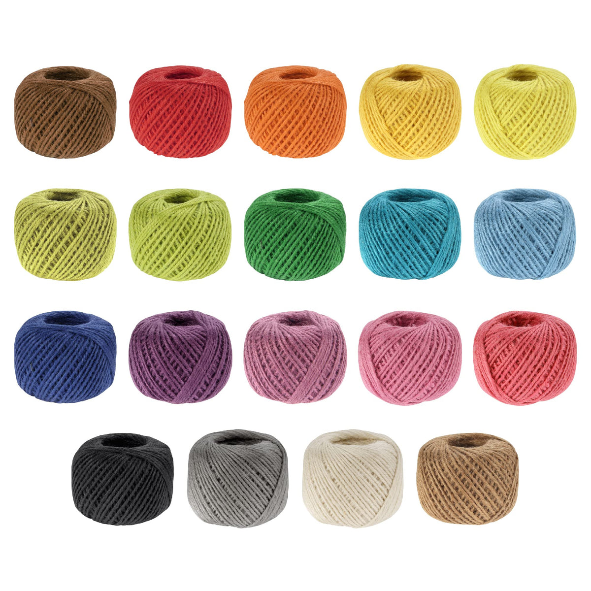 JubileeYarn Jute Twine 2mm String - 3 Natural & 9 Variety