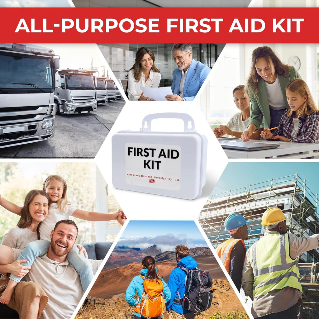 10 Person First Aid Kit - OSHA and ANSI Class A Compliant, Fully stocked Emergency Kit for Home, Office or