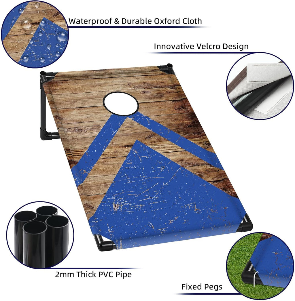 3x2 ft Cornhole Board Set with 8 Bean Bags and Carrying Bag, Outdoor Toss Game Set for Kids and Adults, Portable Corn