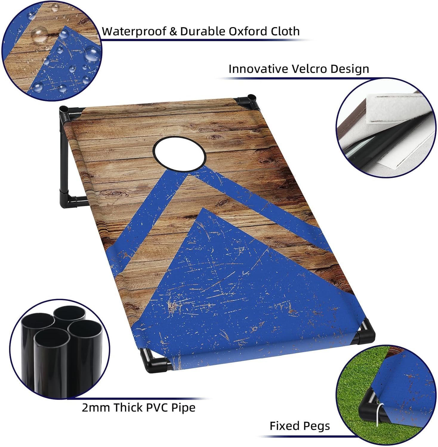3x2 ft Cornhole Board Set with 8 Bean Bags and Carrying Bag, Outdoor Toss Game Set for Kids and Adults, Portable Corn