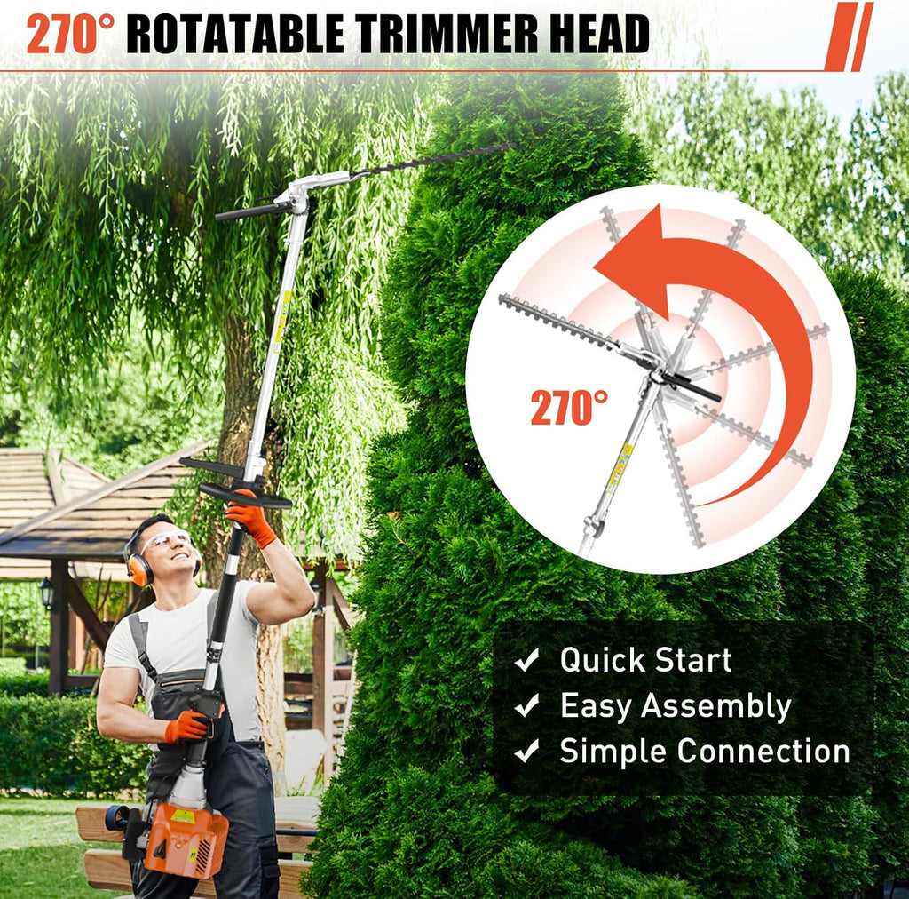52cc 3 in 1 Multi Functional Trimming Tools, 2-Stroke Brush Cutter Gas Powered,Gas Weed Eater Trimmer with 3