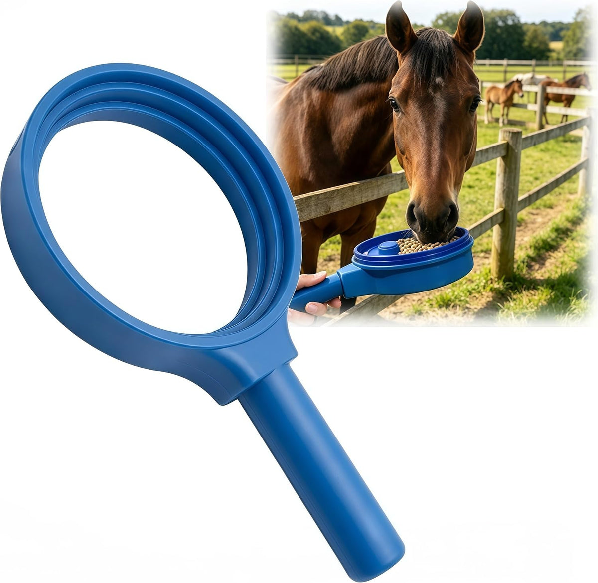 Horse Lick Holder Compatible with Horslyx Mini 650g, Portable Horse Treat Holder, Handheld Feed Block Holder, Equine