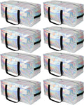 Heavy Duty Moving Bags 8-Pack,93L Extra Large Storage Bags with Strong Zipper&Reinforced Handles for College