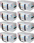 Heavy Duty Moving Bags 8-Pack,93L Extra Large Storage Bags with Strong Zipper&Reinforced Handles for College