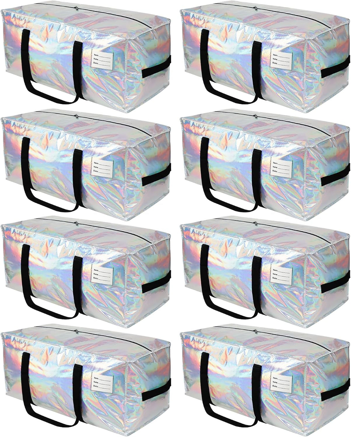 Heavy Duty Moving Bags 8-Pack,93L Extra Large Storage Bags with Strong Zipper&Reinforced Handles for College