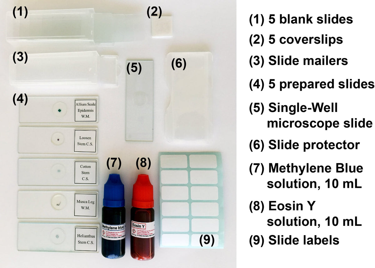 All-in-One Microscope Slide Preparation Kit, 40 Pieces