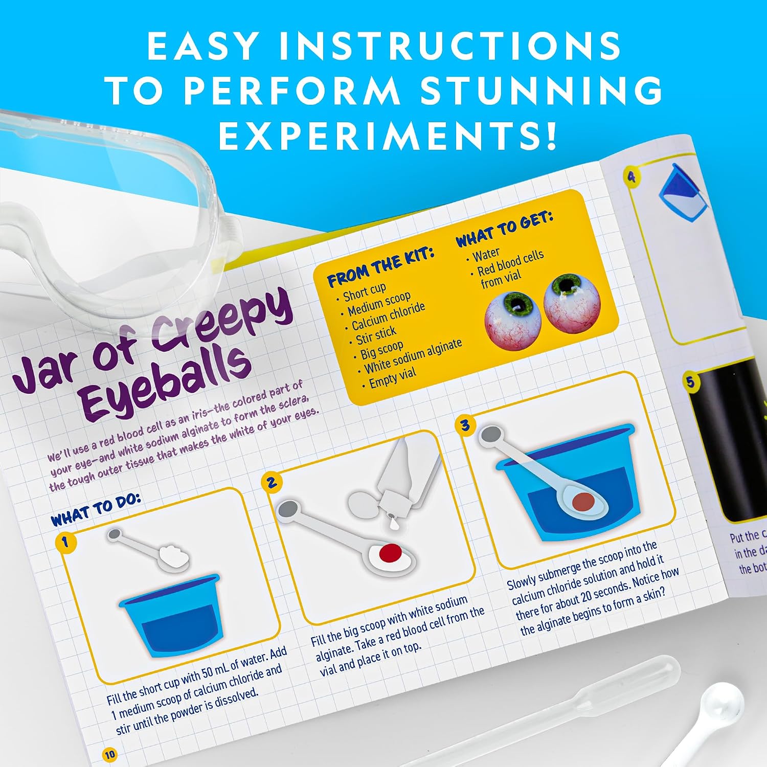 National Geographic Gross Science Kit with 45 Experiments for Kids 8-12 | Brain Dissection, Slime Making, Creepy STEM