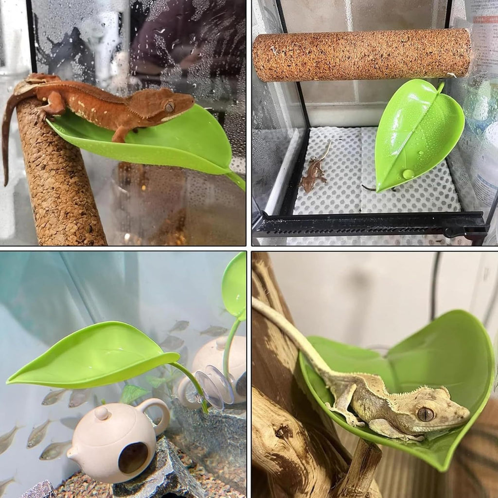 Crested Gecko Tank Accessories, Reptile Decor,Reptile Hanging Plants Vines with Coconut Shell Ladder Hideout Hermit