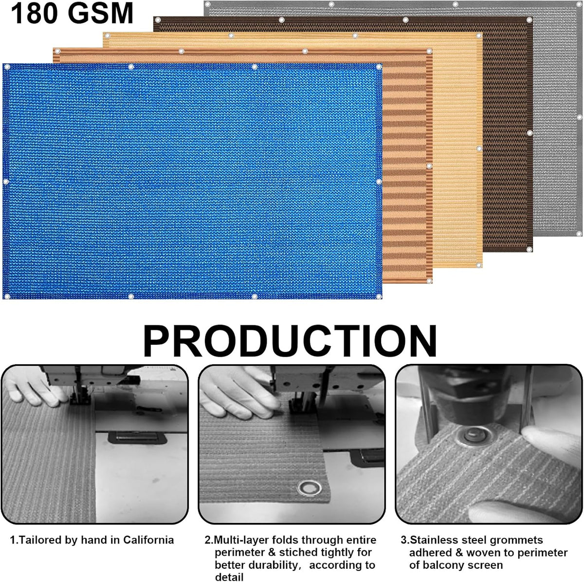 Balcony Privacy Screen Cover Mesh Windscreen Weather-Resistant UV Protection for Backyard Deck, Patio, Balcony, Pool