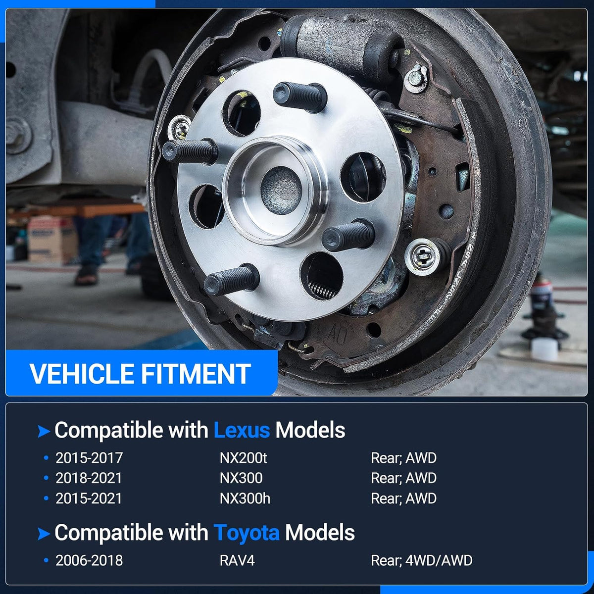 Autoround 512374 AWD/4WD Rear Wheel Hub Assembly Fit for Toyota RAV4 06-18