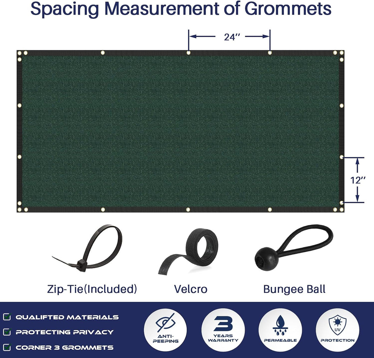 Privacy Fence Screen 6'x50' Heavy Duty Windscreen Fencing Mesh Fabric Shade Cover for Outdoor Wall Garden Yard Pool