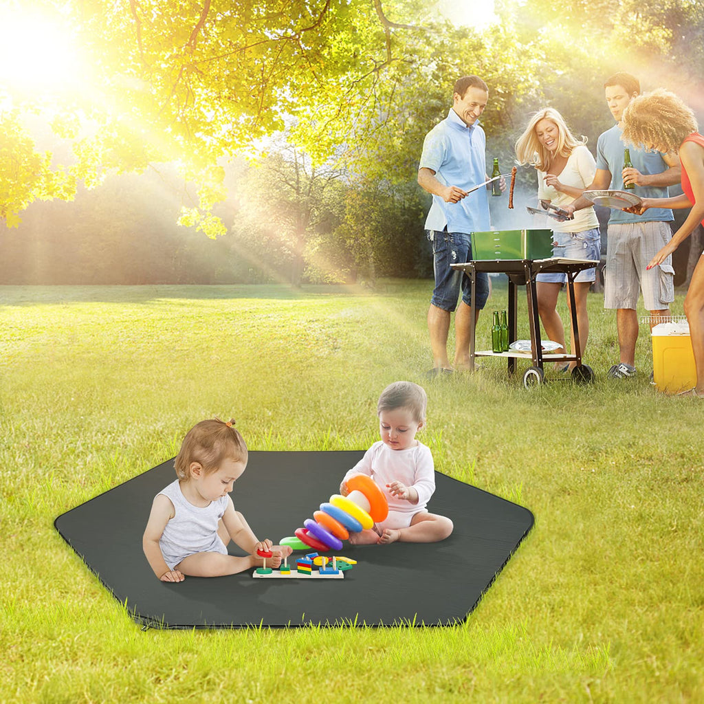 Hexagon Playpen Mat, Compatible with POP N GO Baby Playpen, 59 inch Self Inflating Playmat Pad, Baby Play Mat