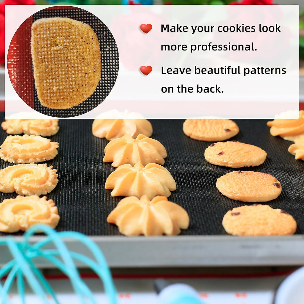 Silicone Baking Mat with Microperforated, 2 PCS Perforated Baking Mats/Oven Liners for 13" x 18" Half Sheet Pan