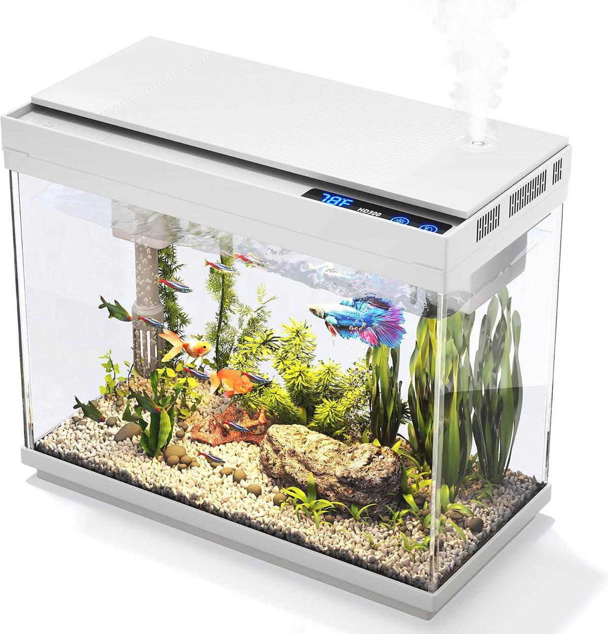 Betta Fish Tank 2.4 Gallon HD Glass Aquarium Starter Kits
