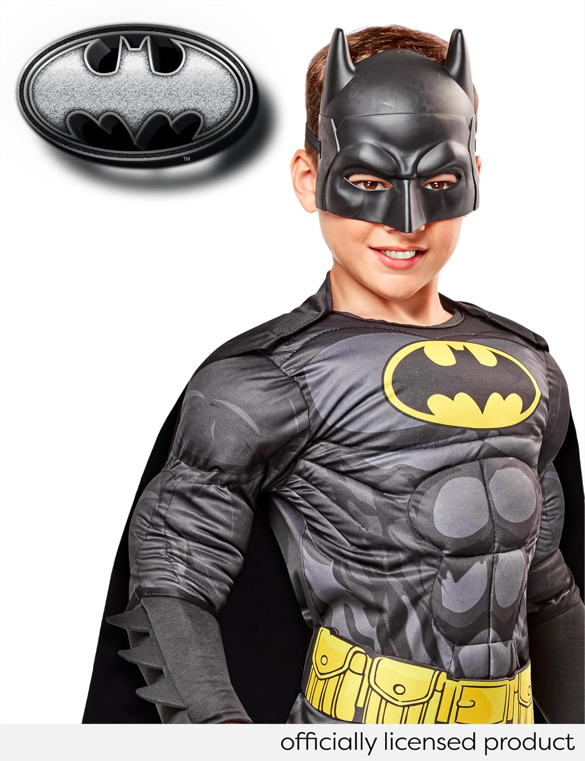 at Party City DC Comics Superheroes: Batman Costume | Officially Licensed, Kids Deluxe Costume, Padded Jumpsuit With
