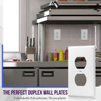 ENERLITES 10 Pack Outlet Covers Wall Plate for Duplex Receptacle, White