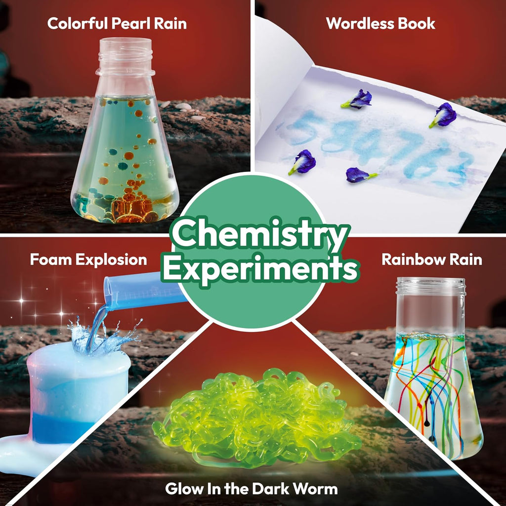 Amazing Science Kits- 85+ Experiments Educational Toys, STEM Activities with Erupting Volcano and Growing Crystal
