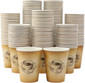 300 Pack 12oz Disposable Paper Coffee Cups Retro Design