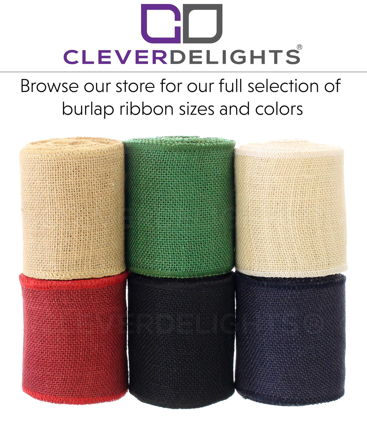 6" Black Burlap Ribbon - Wired Edges - 10 Yards