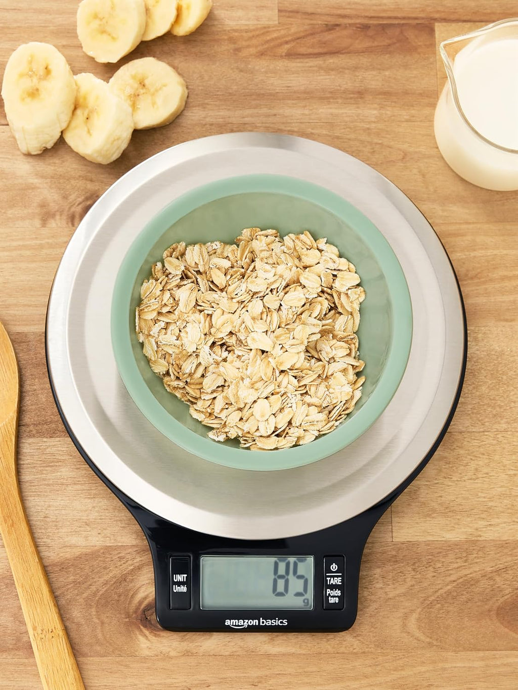 Digital Kitchen Scale with LCD Display, Tare Function, Multiple Units, Weighs up to 11 Pounds, Batteries Included