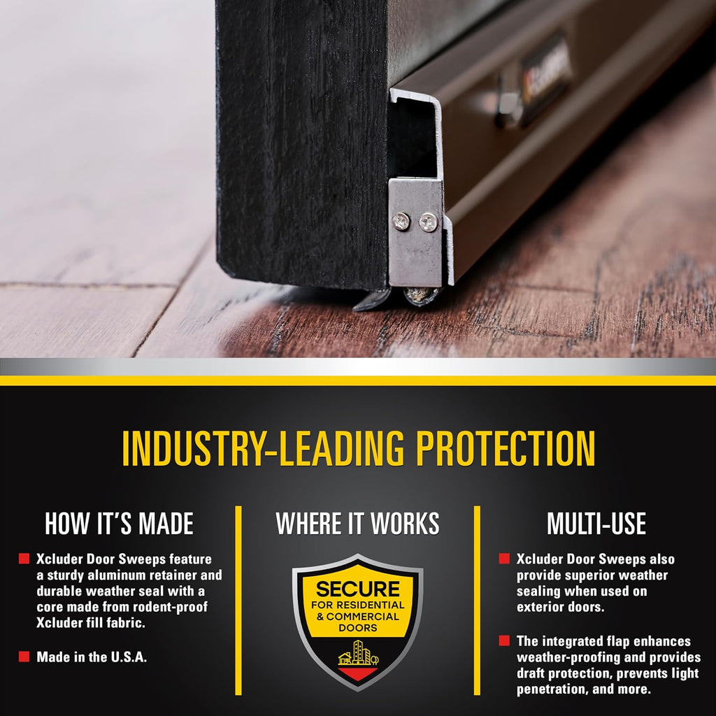 36” Standard Door Sweep, Dark Bronze – Seals Out Rodents & Pests, Enhanced Weather Sealing, Easy to Install; Rodent