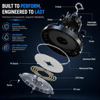 JCE UFO LED High Bay Light, 100W/120W/150W Selectable, 5000K 21750LM