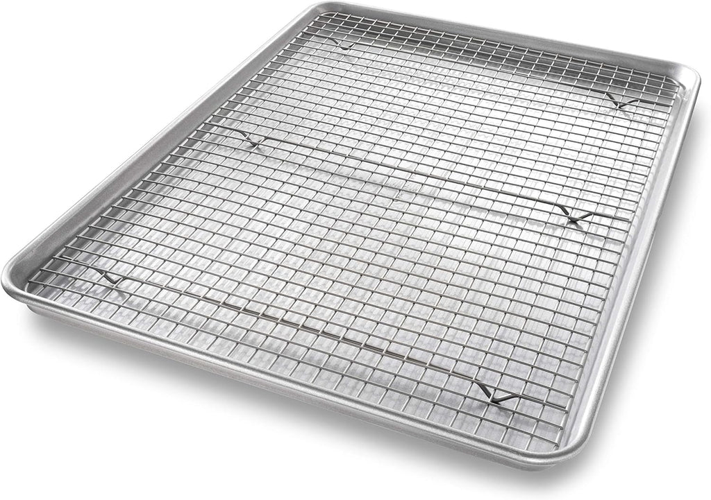 1607CR Bakeware Extra Large Sheet Baking Pan and Bakeable Nonstick Cooling Rack Set, XL, Metal