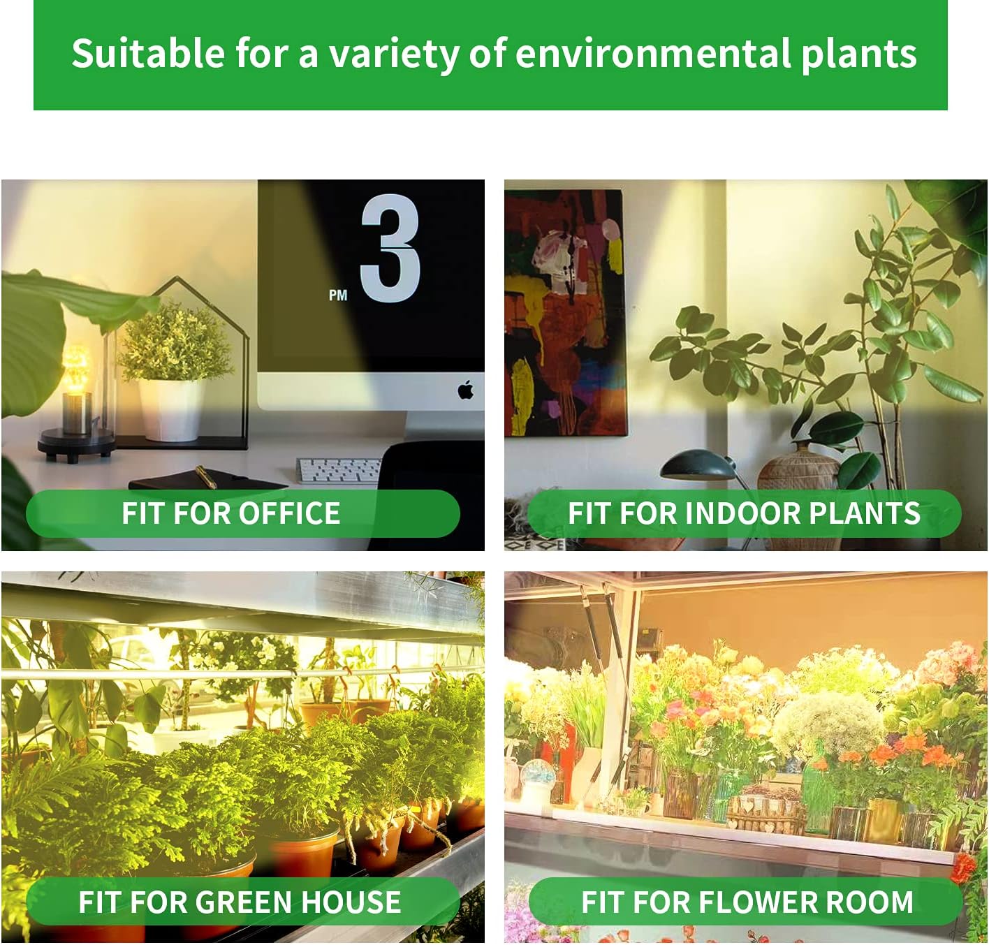 LED Grow Light Strips, 13 Inches Grow Lights for Indoor Plants Full Spectrum 3500K, 96 LEDs Plant Light with 3/9/12H