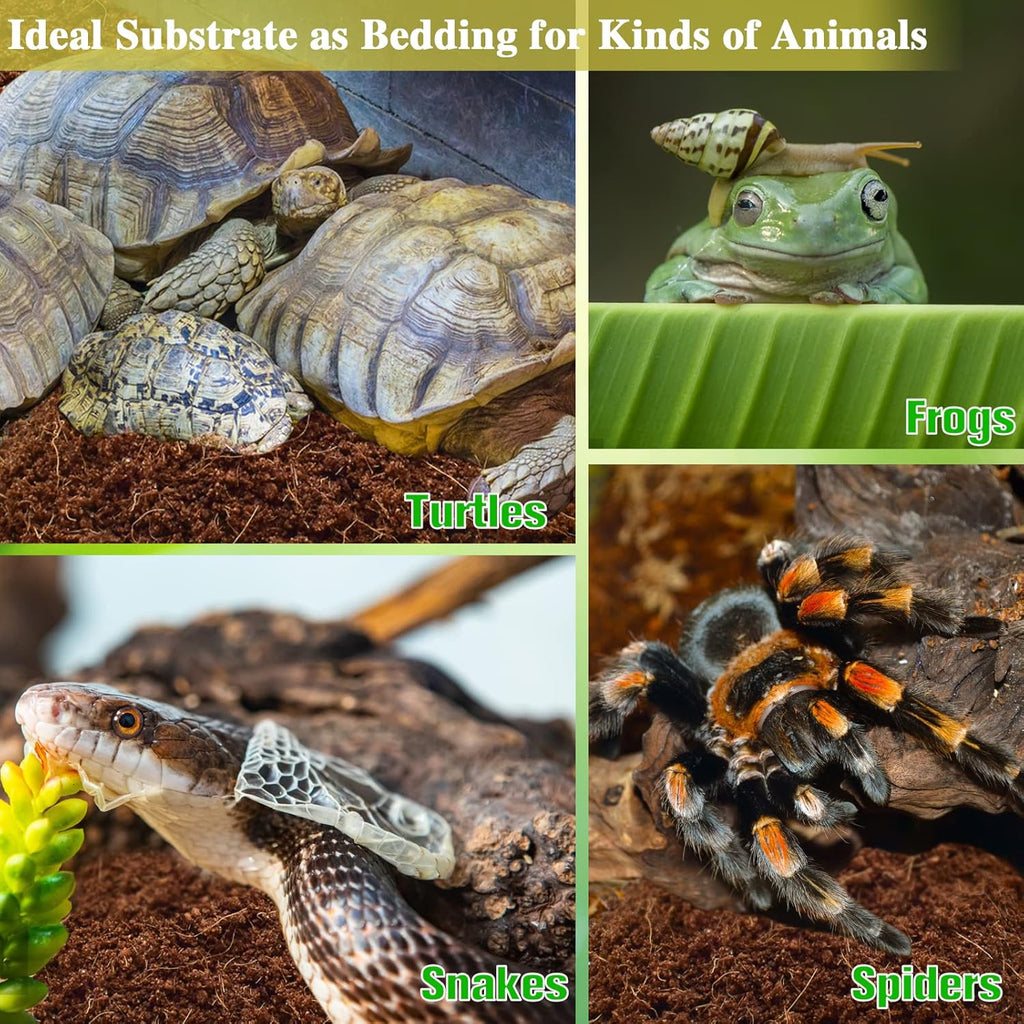 2 Pack Coconut Fiber Substrate, Premium Coco Coir Reptile Substrate | 100% Coconut Husk Terrarium Bedding for