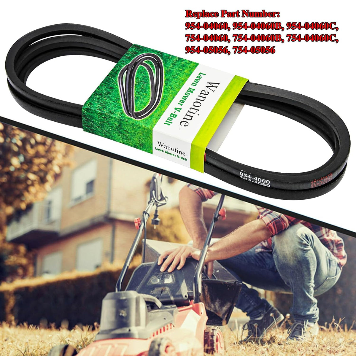954-04060C Deck Belt Replaces Troy Bilt Riding Mower 42'' Deck Belt 954-04060 954-04060B 754-04060, Fits MTD