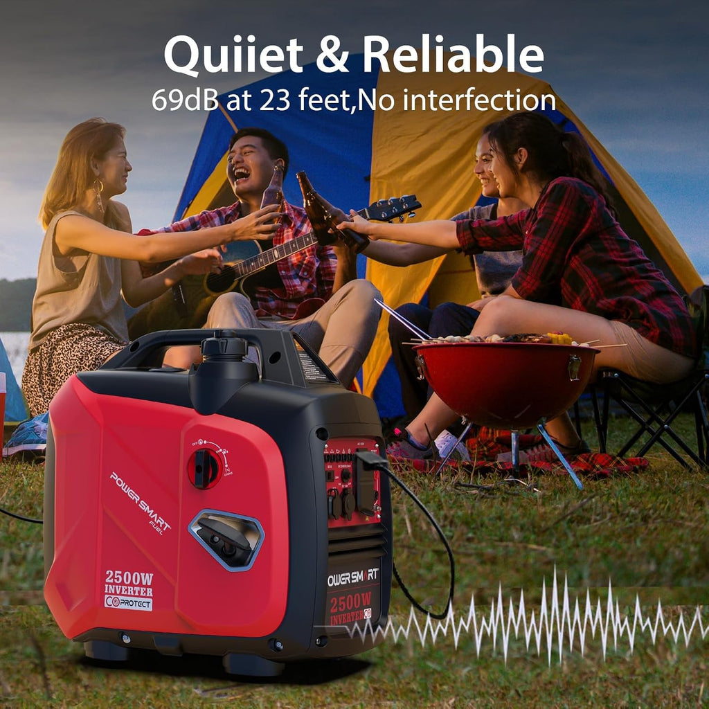 2500 Watt Portable Inverter Generator, 80cc Gas Powered Engine, Ultra Quiet Small Generator for Camping, 2026 EPA