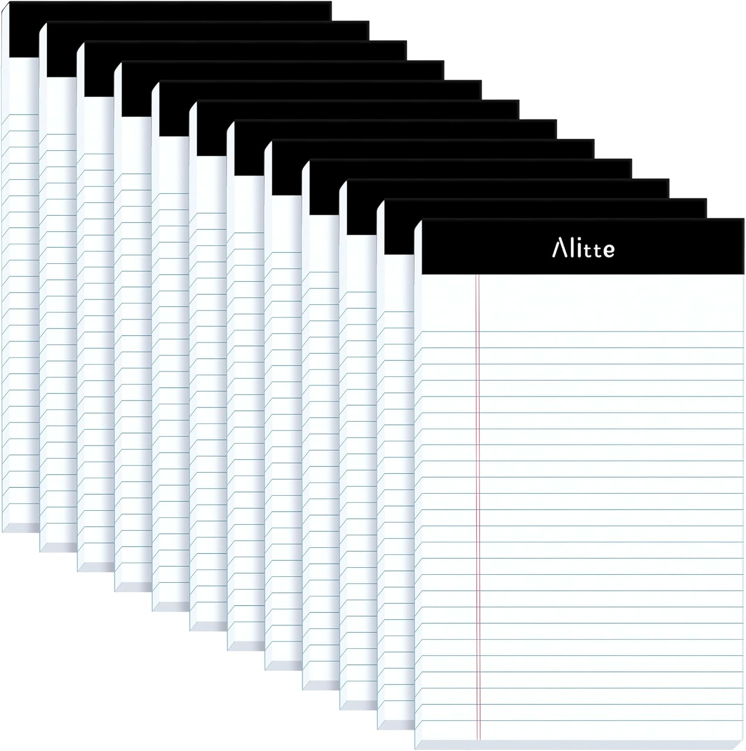 Legal Notepads 5x8, Pack of 12 - Perforated Narrow Ruled Writing Pad - Premium Thick Paper, No Ink Bleeding - Blank