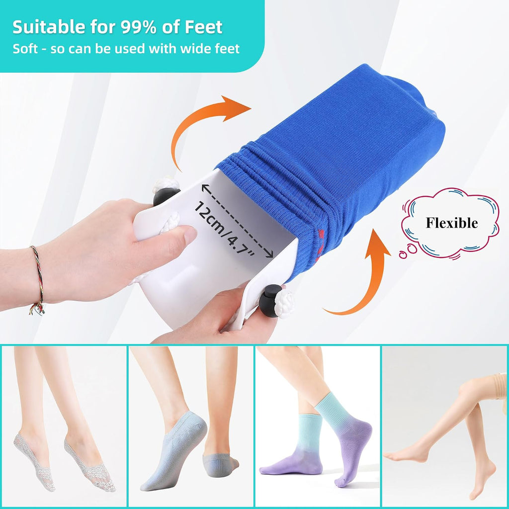 Sock Aid Device for Seniors Kit (Sock Aide and Dressing Stick) - Sock Helpers to Put on Your Socks No Bending - 35"